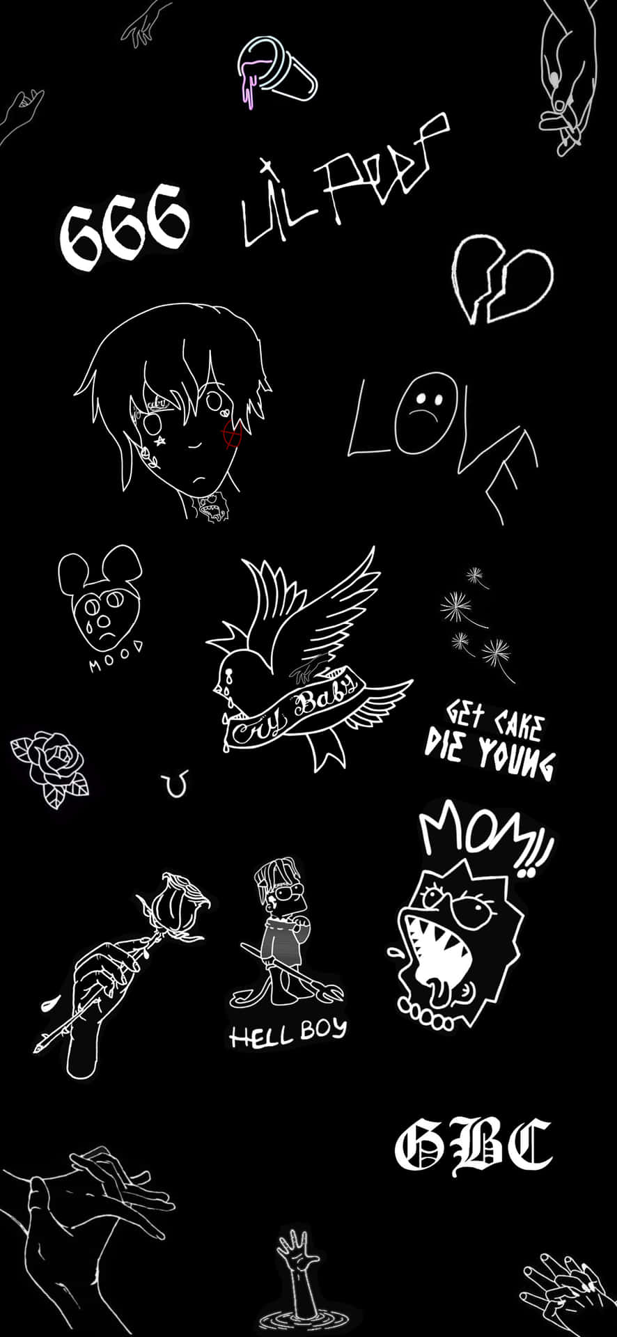 An image of the iconic Lil Peep logo Wallpaper