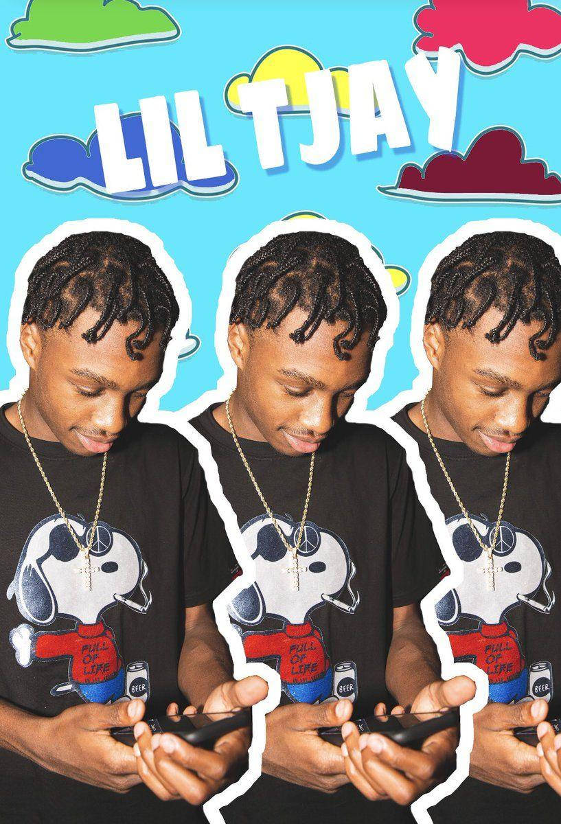Lil Tjay Colorful Digital Art Background