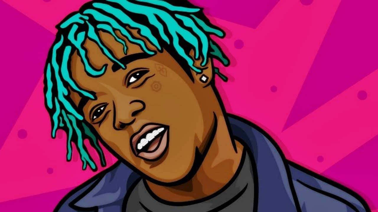 Liluzi Cartoon Lutande Huvud (for A Computer Or Mobile Wallpaper Featuring A Cartoon Version Of Lil Uzi With A Tilted Head) Wallpaper