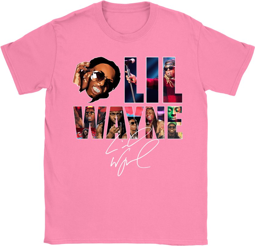 Lil Wayne Collage Pink Tshirt PNG
