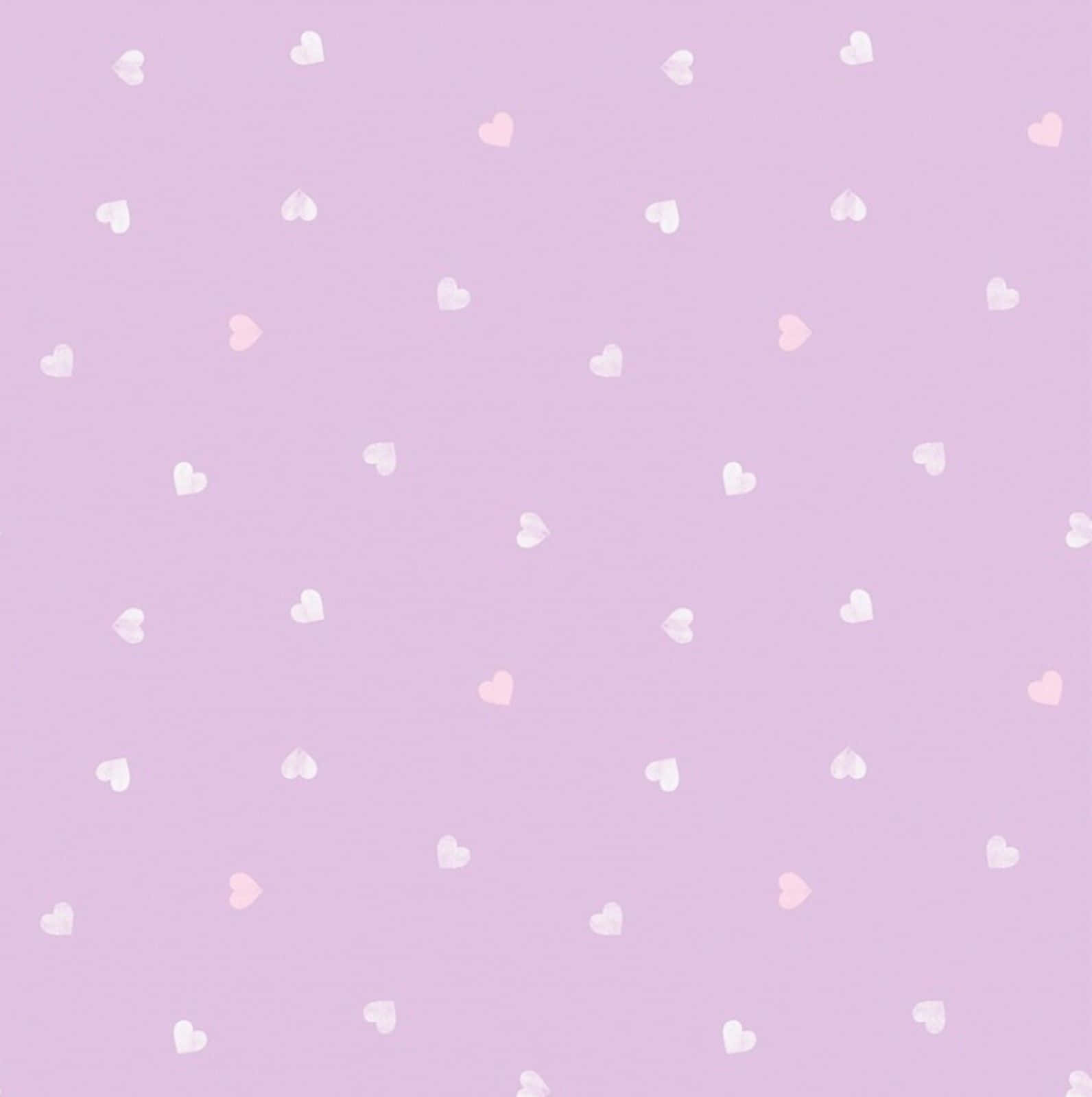 Pink And White Hearts Lilac Background