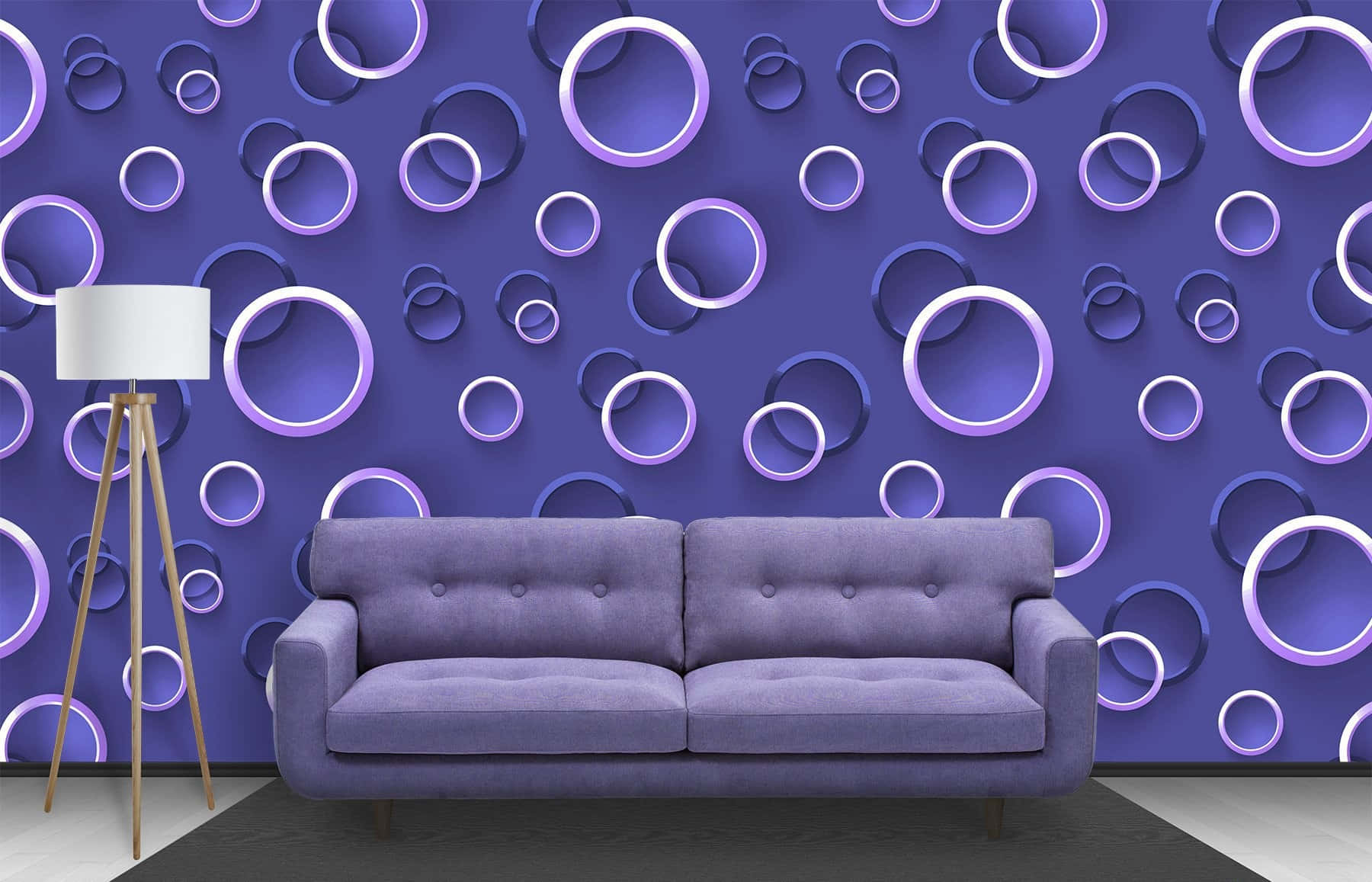Living Room With Lilac Background