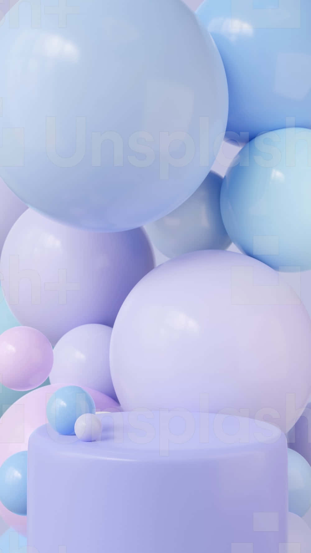 Lilac Color Balloon Cake Wallpaper