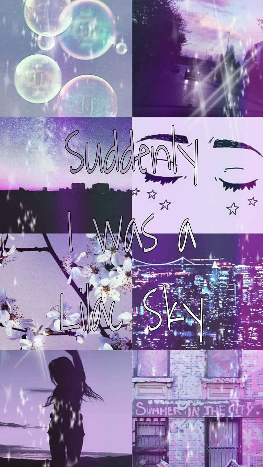 Lilac Sky Aesthetic Collage.jpg Wallpaper