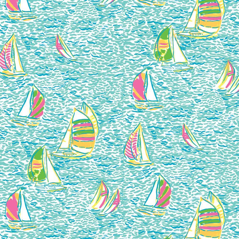Lilly Pulitzer Sailboats Fabric By Lillypulitzer On Spoonflower - Custom Fabric
