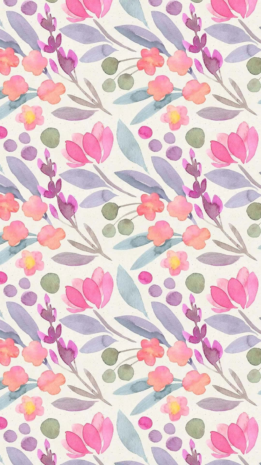 Lilly Pulitzer Iphone Pastel Blomster Tapet Wallpaper