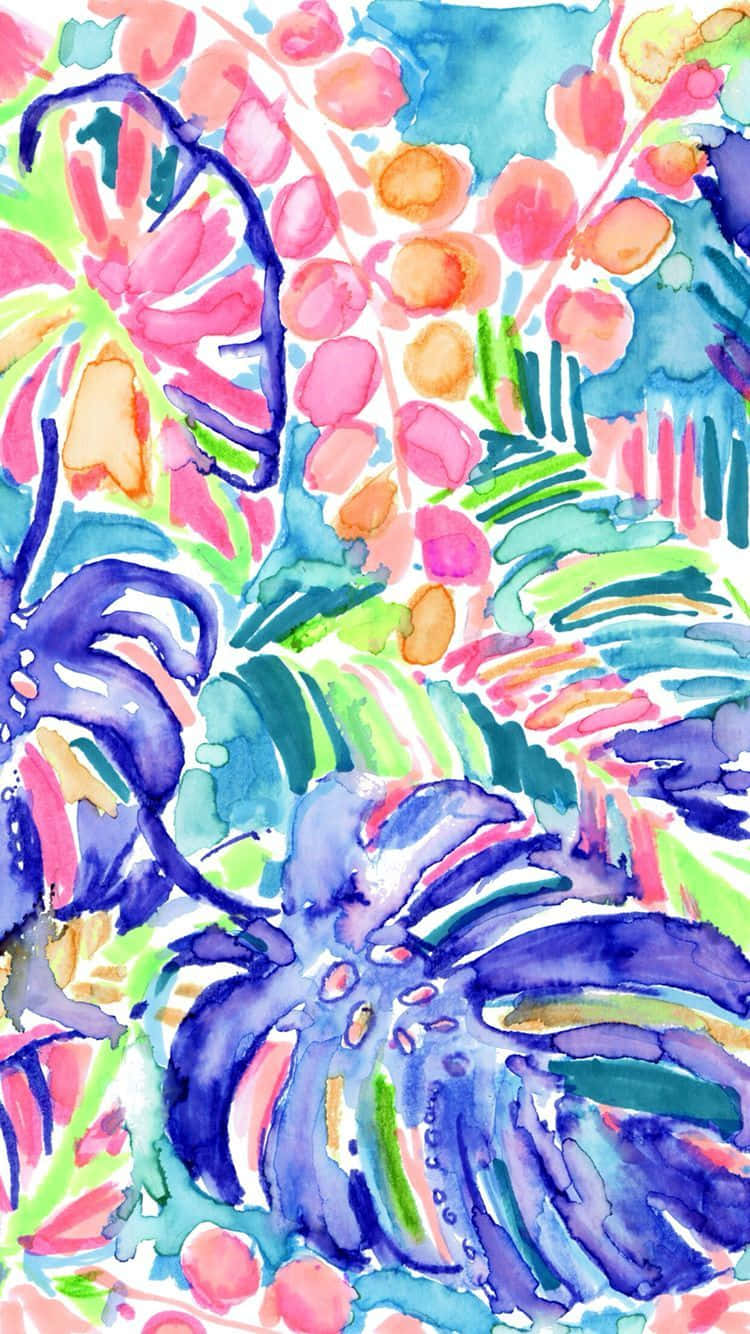 Machensie Eine Aussage Mit Diesem Atemberaubenden Floralen Muster, Exklusiv Für Lilly Pulitzer Für Das Iphone. Wallpaper