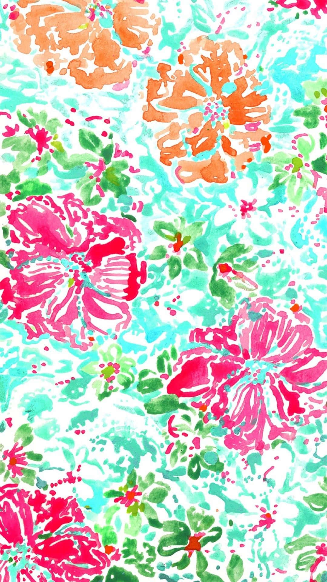 Lilly Pulitzer Iphone Blomster Tapet Wallpaper