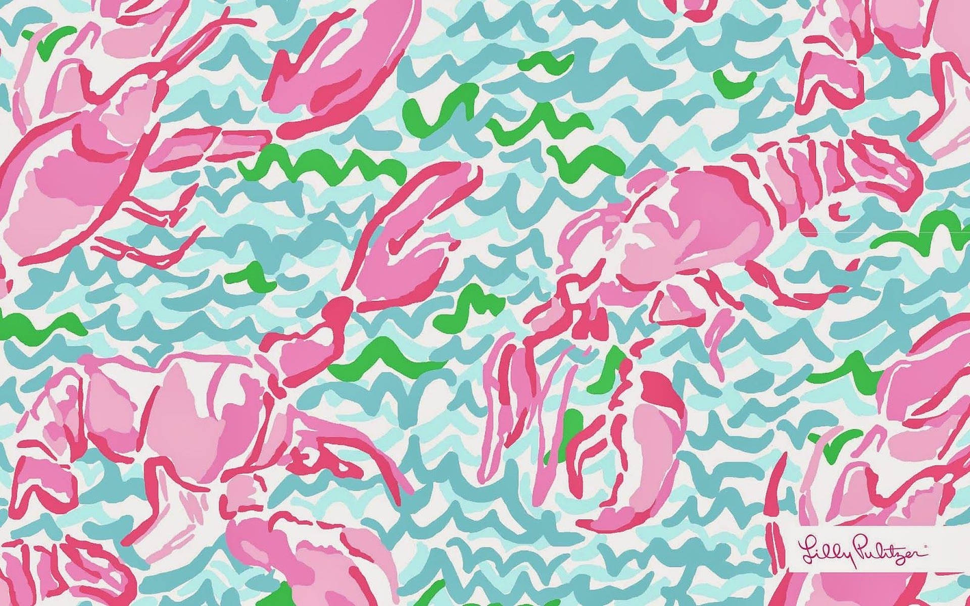 Lilly Pulitzer Pink Lobsters Wallpaper