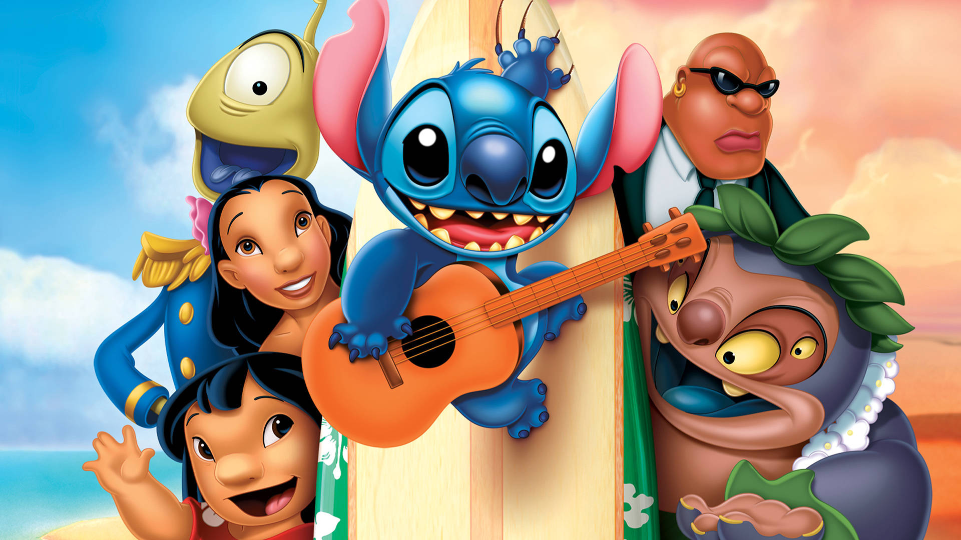 Lilo And Stitch 3d Style Drawings Of Characters Wallpaper