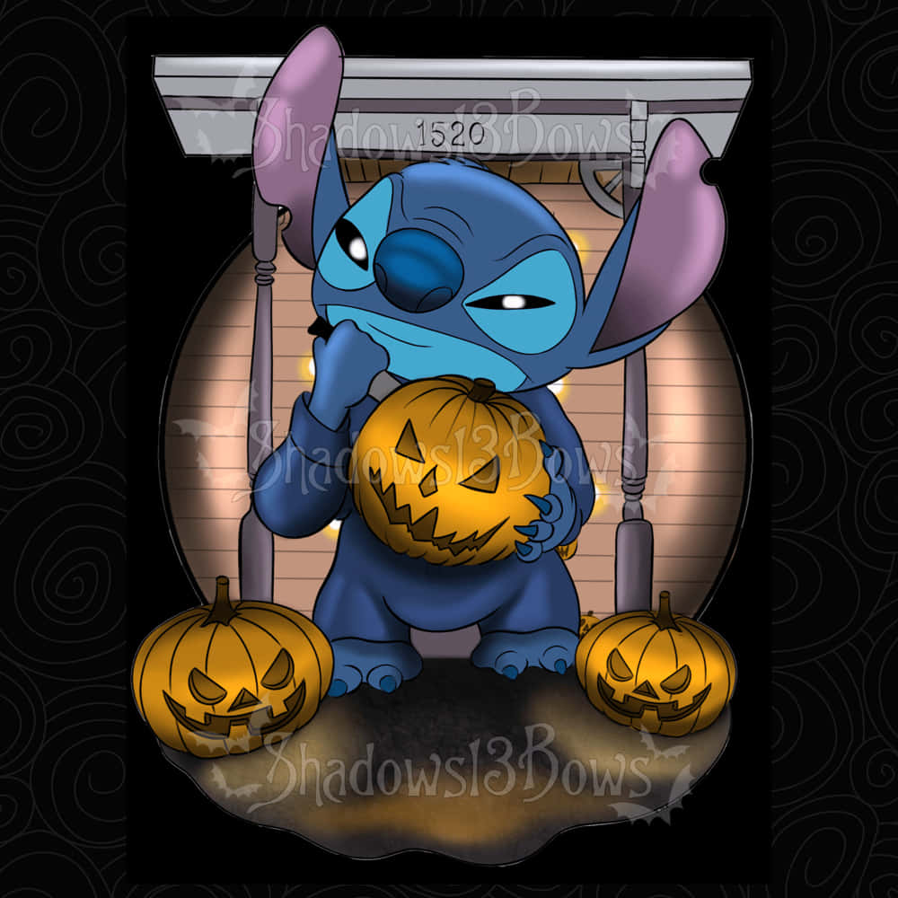 "It's a Spooky Halloween with Lilo and Stitch!" Wallpaper
