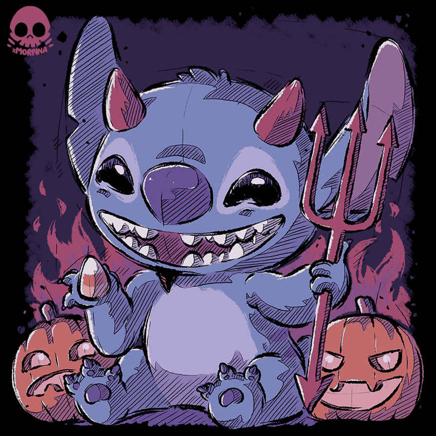 Gør dig klar til en skræmmende og sjov Lilo & Stitch Halloween! Wallpaper