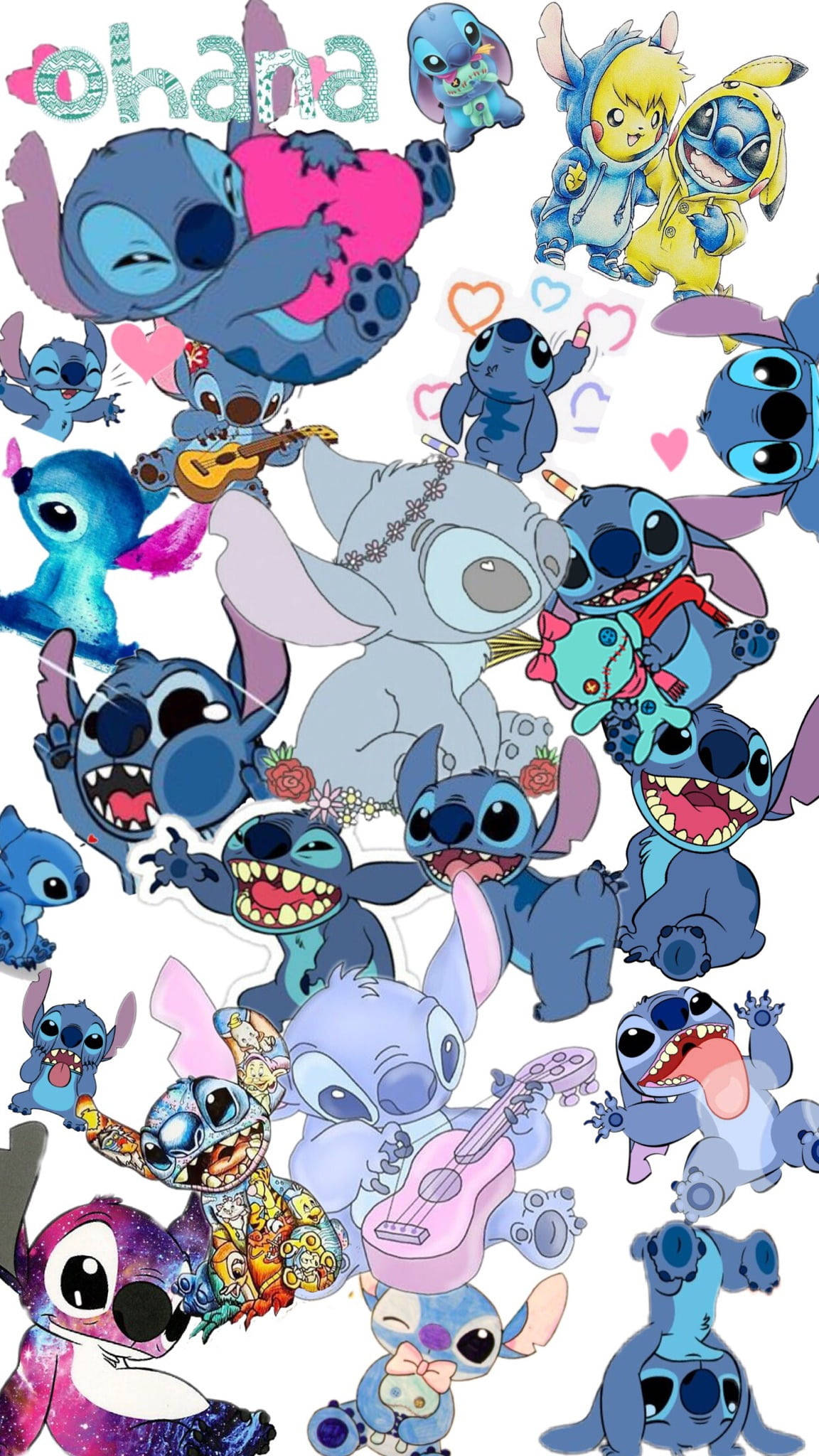 Collagede Lilo Y Stitch Para Iphone. Fondo de pantalla