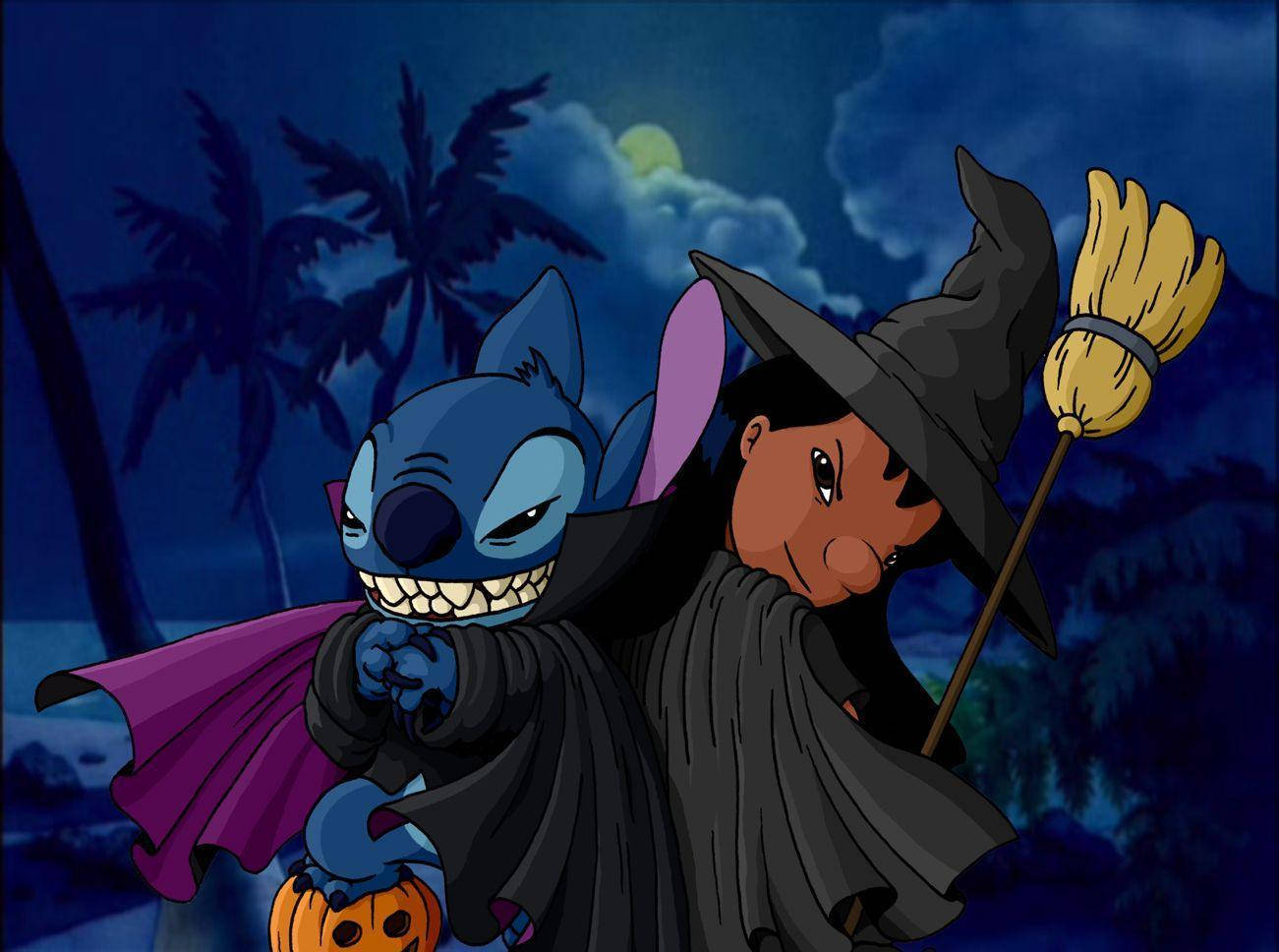 Fantasiade Halloween De Lilo Stitch. Papel de Parede