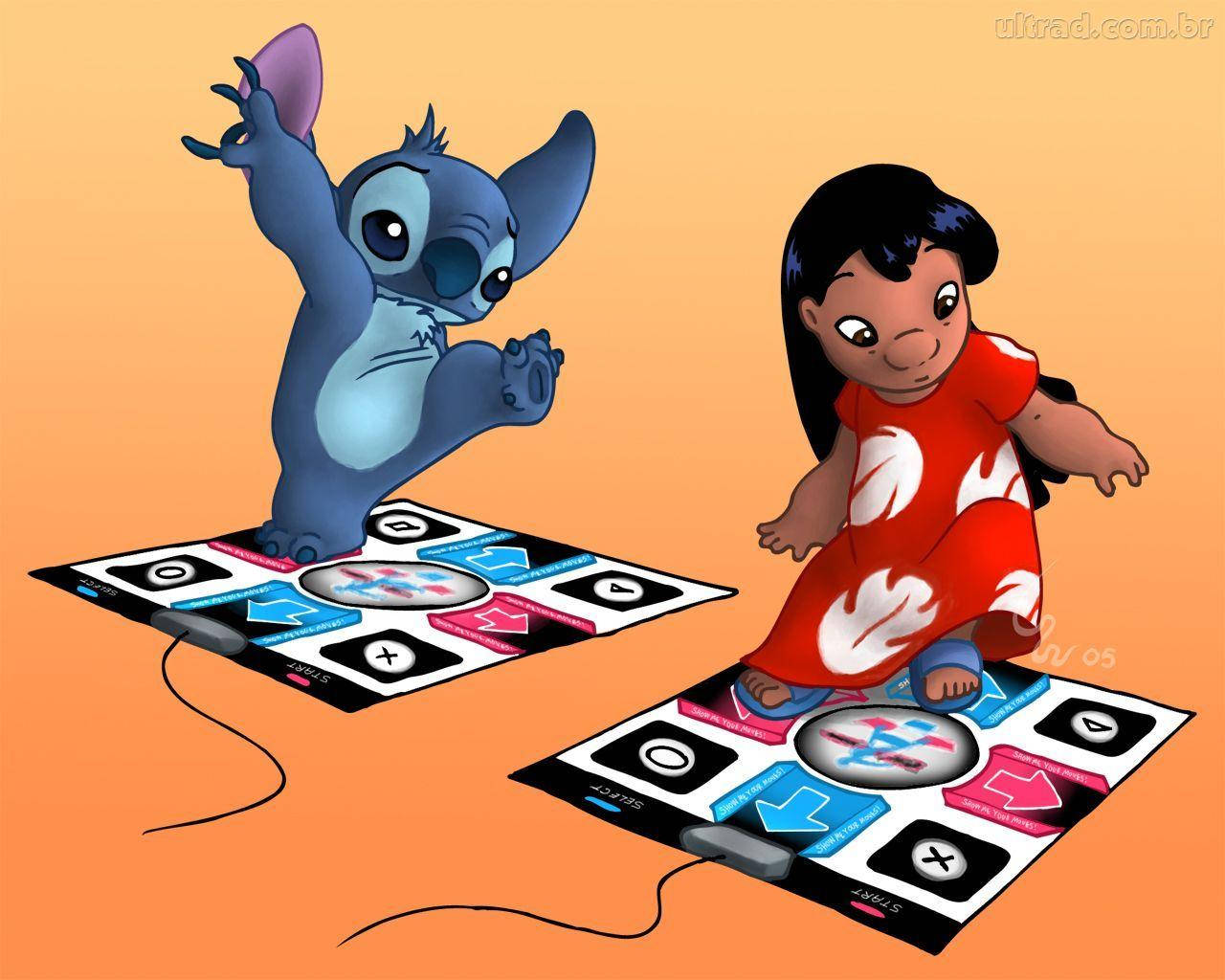 Lilo Stitch spiller Dance Revolution Wallpaper