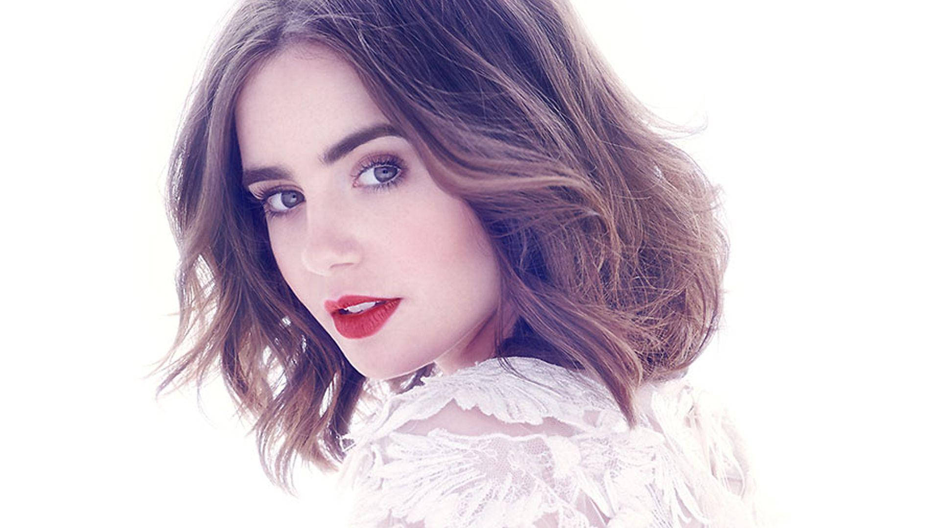 Lily Collins Red Lips