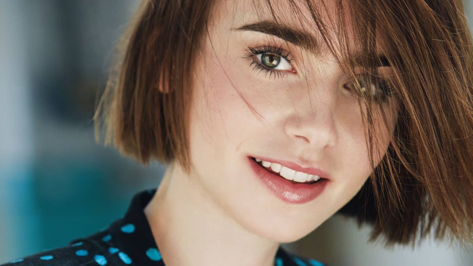 Lily Collins Short Bobbed Hair