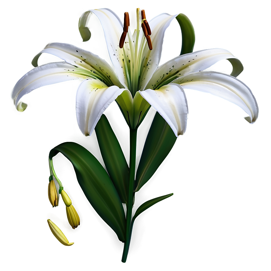 Lily Flower Art Png Qhe PNG