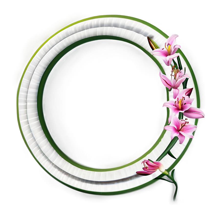 Lily Flower Circle Png 06252024 PNG