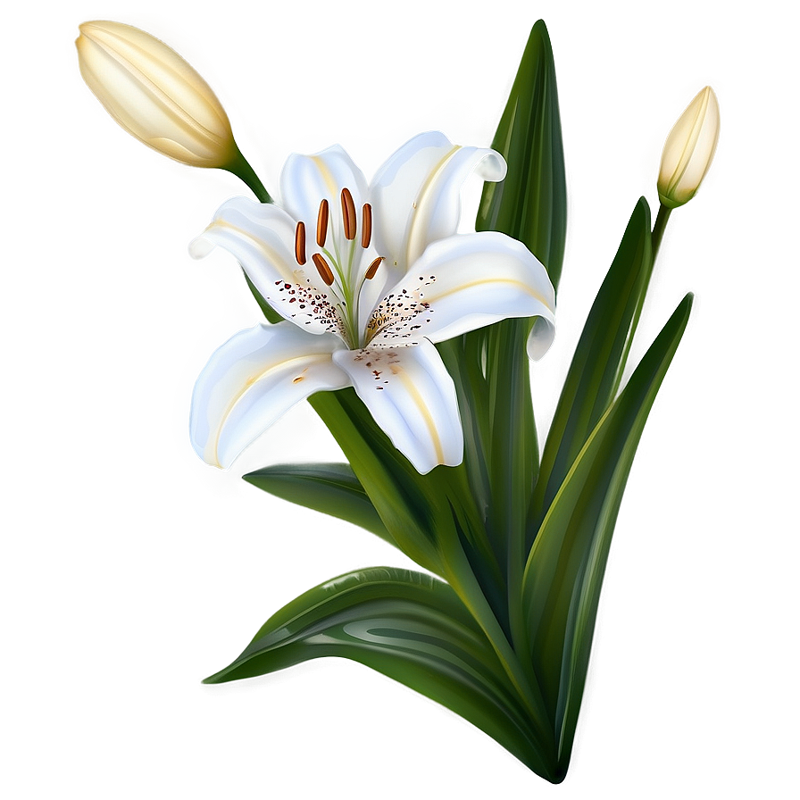 Lily Flower Illustration Png 06272024 PNG