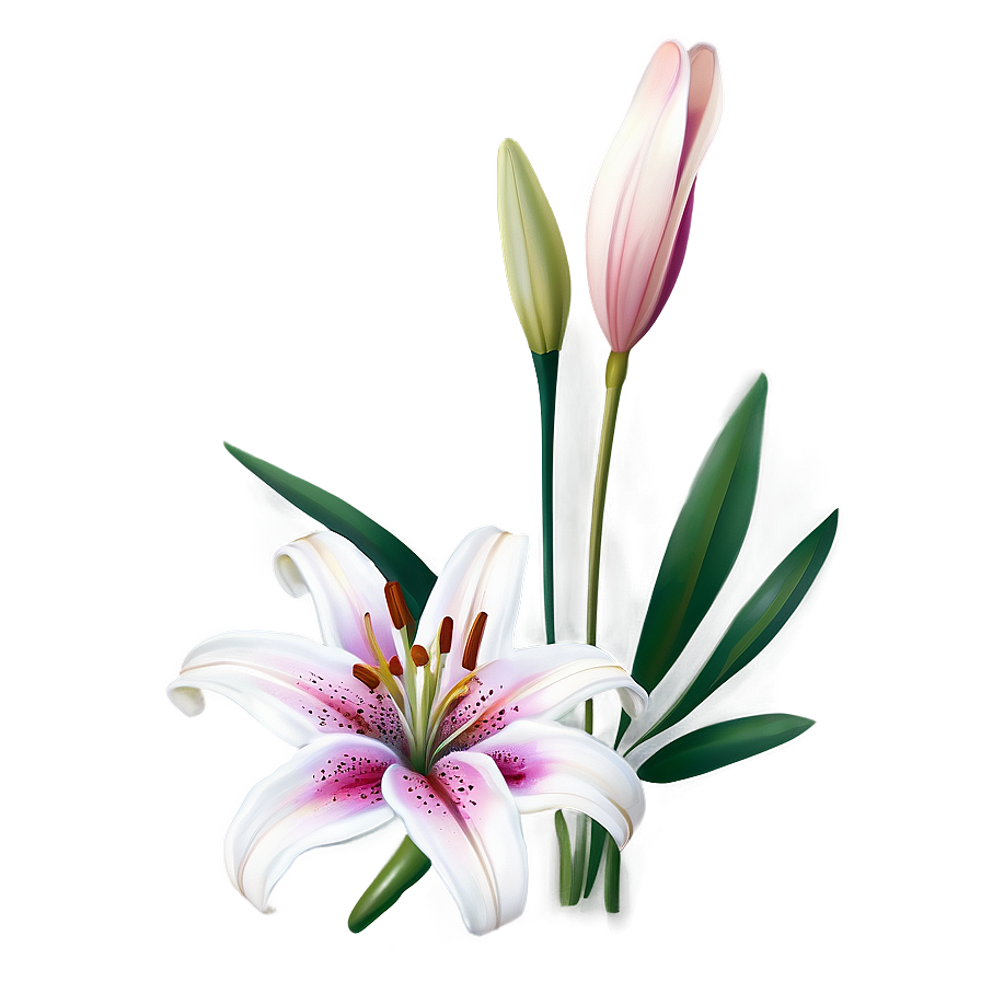 Lily Flower Illustration Png 5 PNG