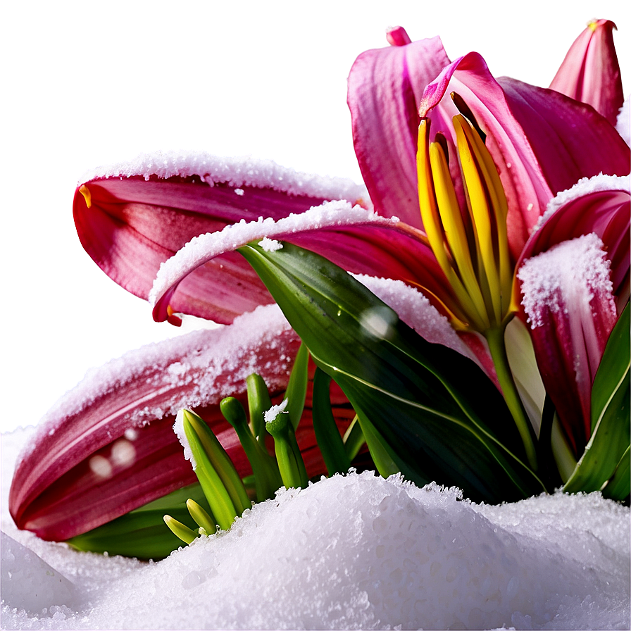 Lily Flower In Snow Png Dbc PNG