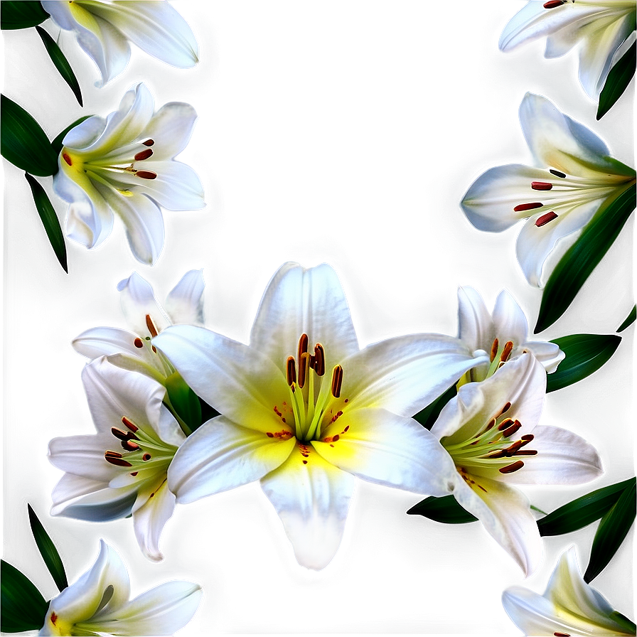 Lily Flower Pattern Png 06272024 PNG
