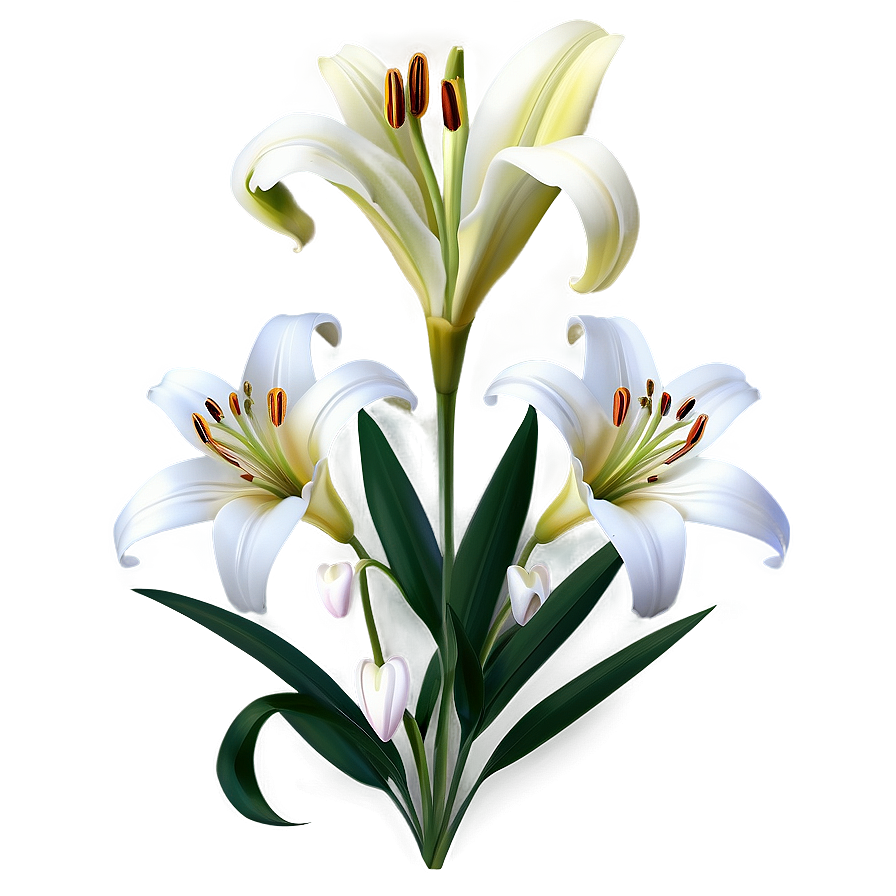 Lily Flower Pattern Png Sok38 PNG