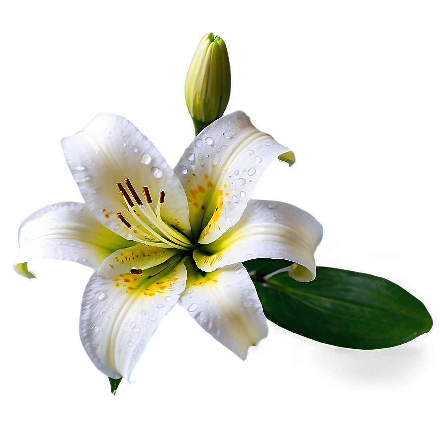 Lily Flower With Dew Drops Png Gtc PNG