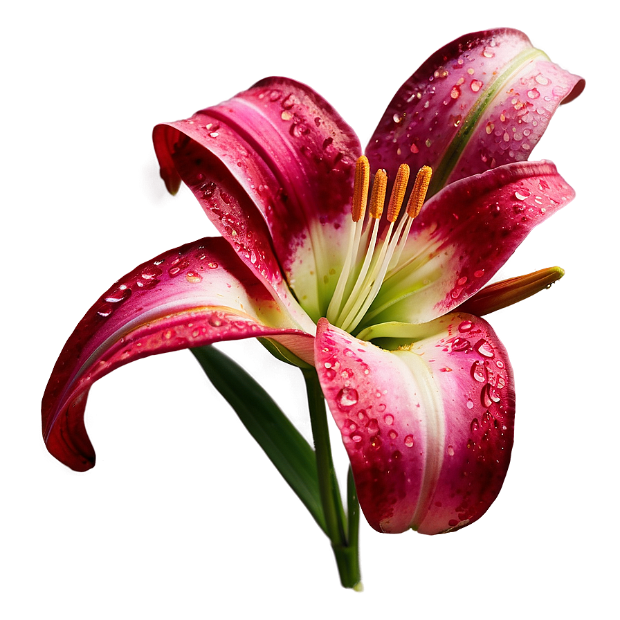 Lily Flower With Dew Drops Png Idb PNG