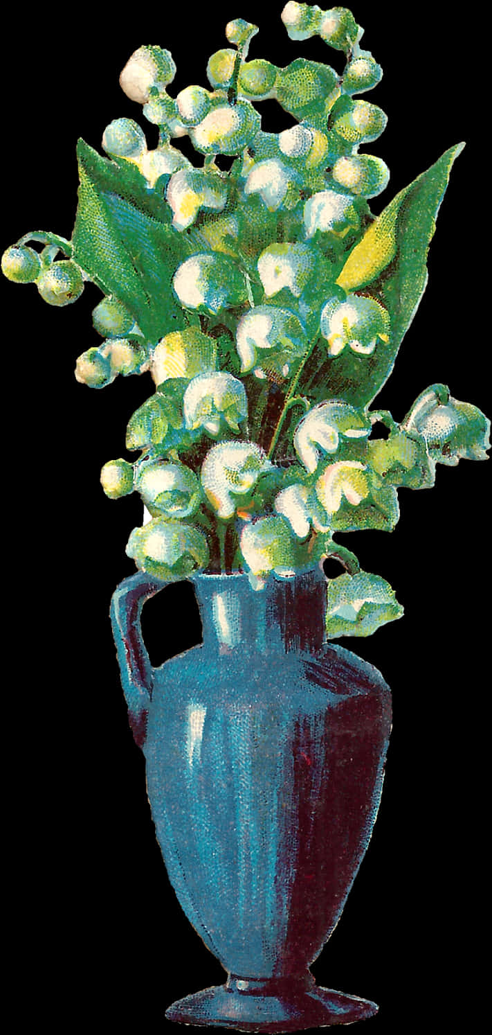 Lilyofthe Valleyin Blue Vase PNG