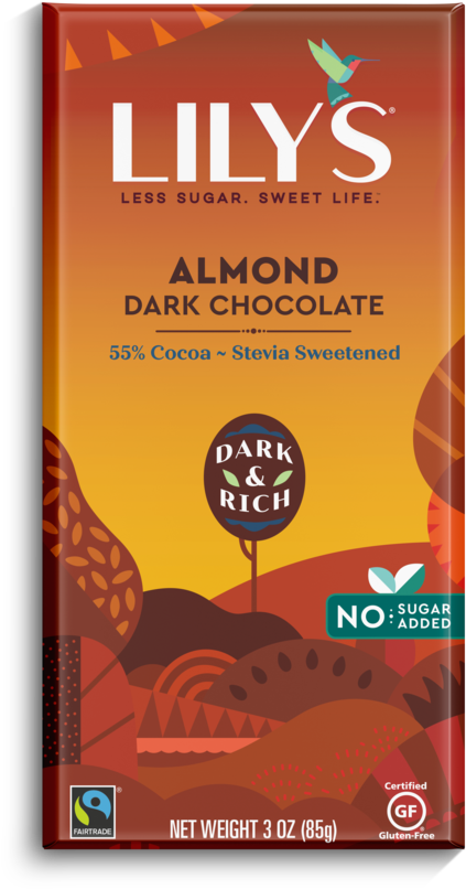 Lilys Almond Dark Chocolate Packaging PNG