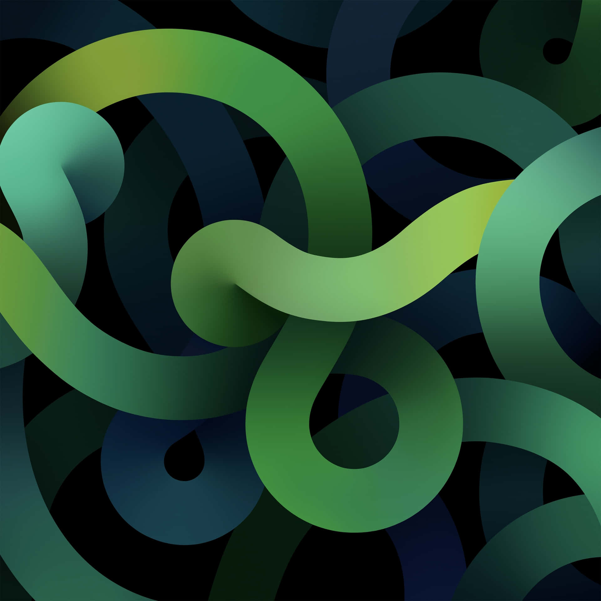En grøn og blå abstrakt baggrund med en spiralmønster Wallpaper