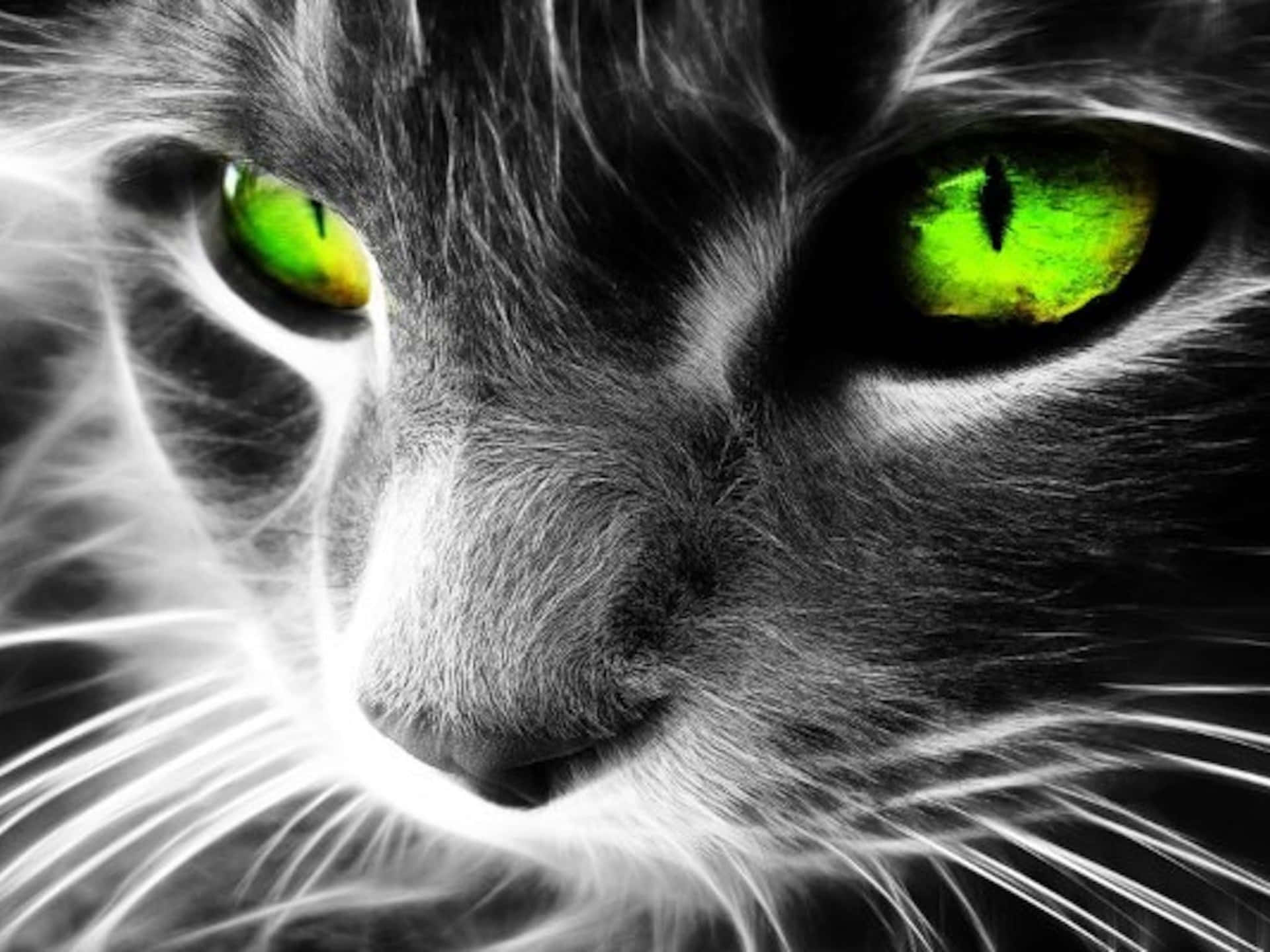 Lime Green Cat Eyes Background