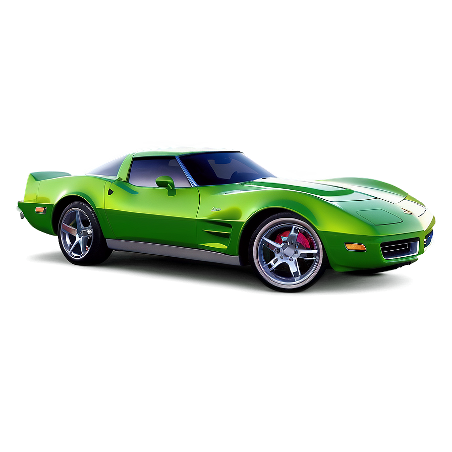 Lime Green Corvette Png 06252024 PNG