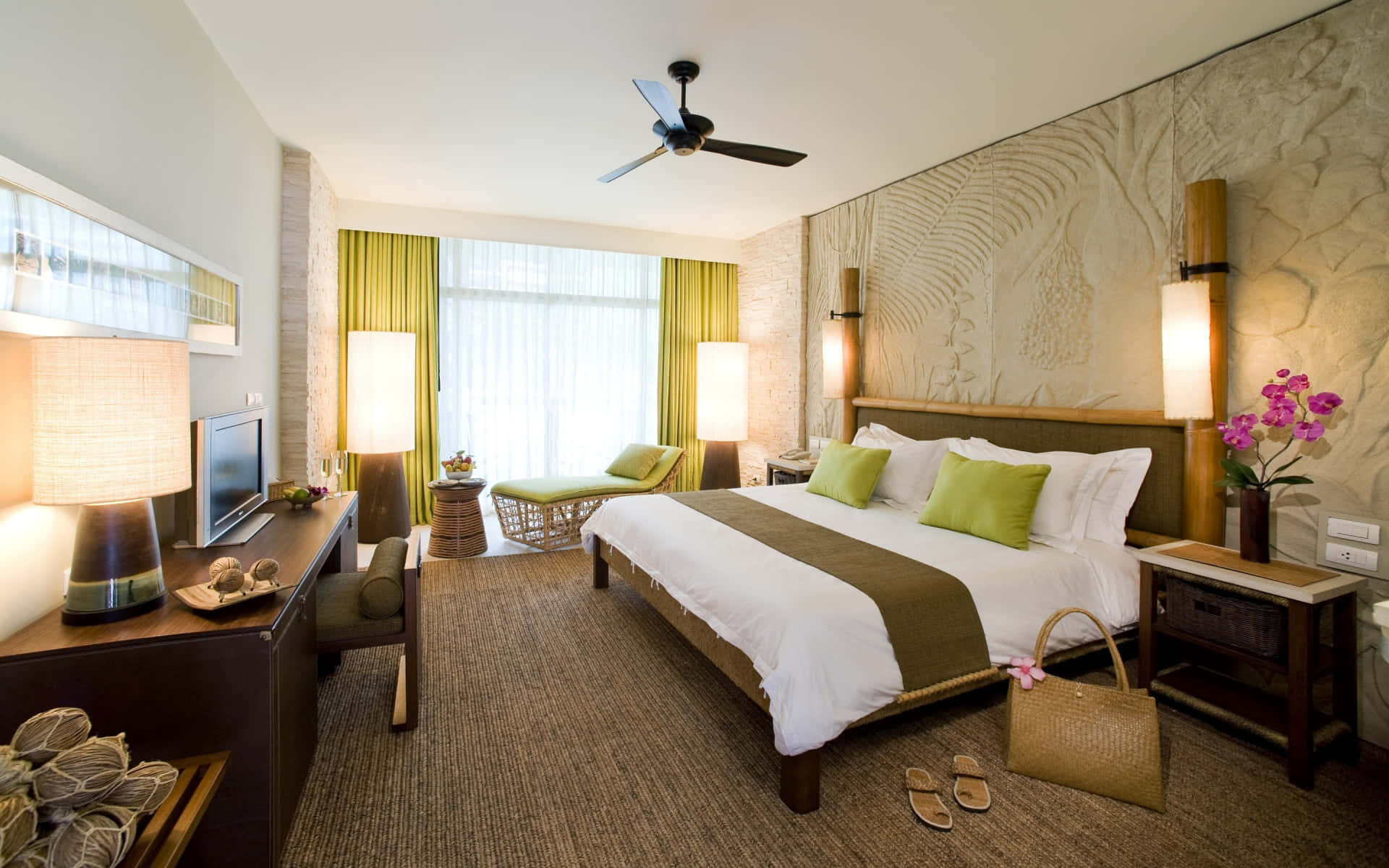 Lime Green Interior Hotel Room Picture