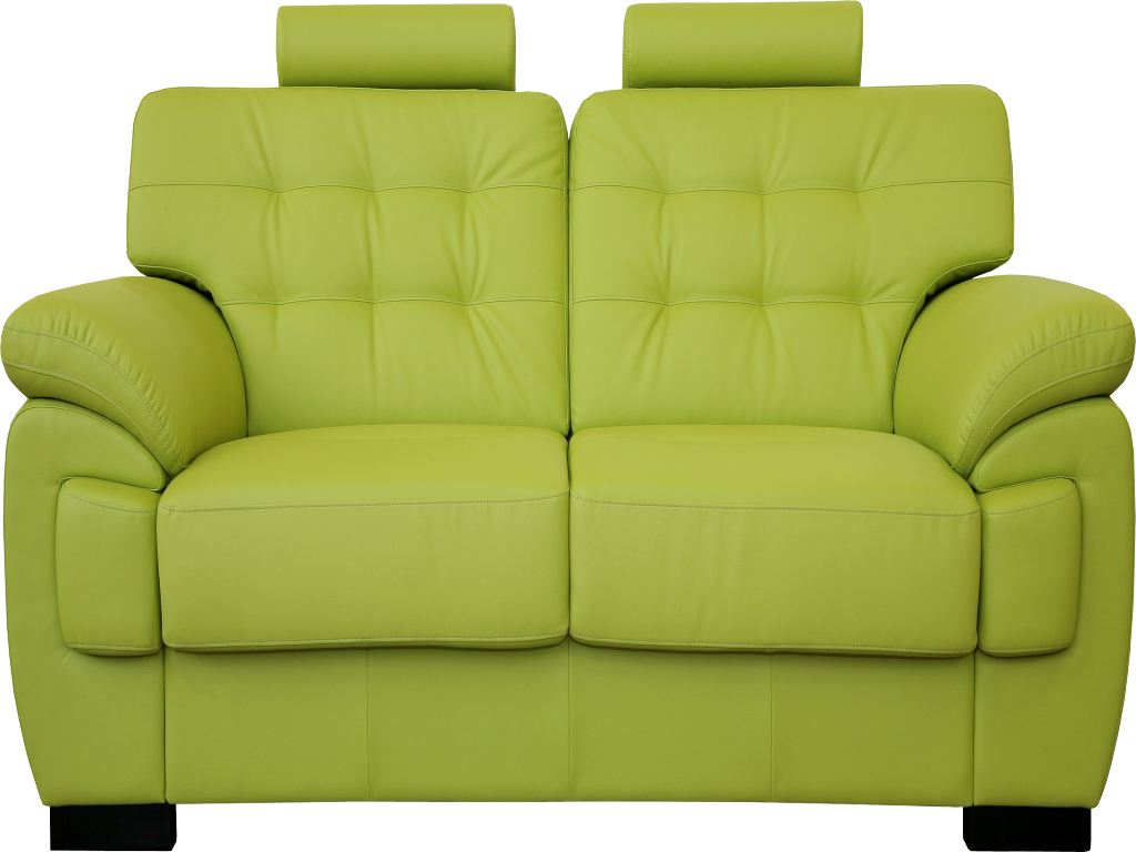 Lime Green Leather Loveseat PNG