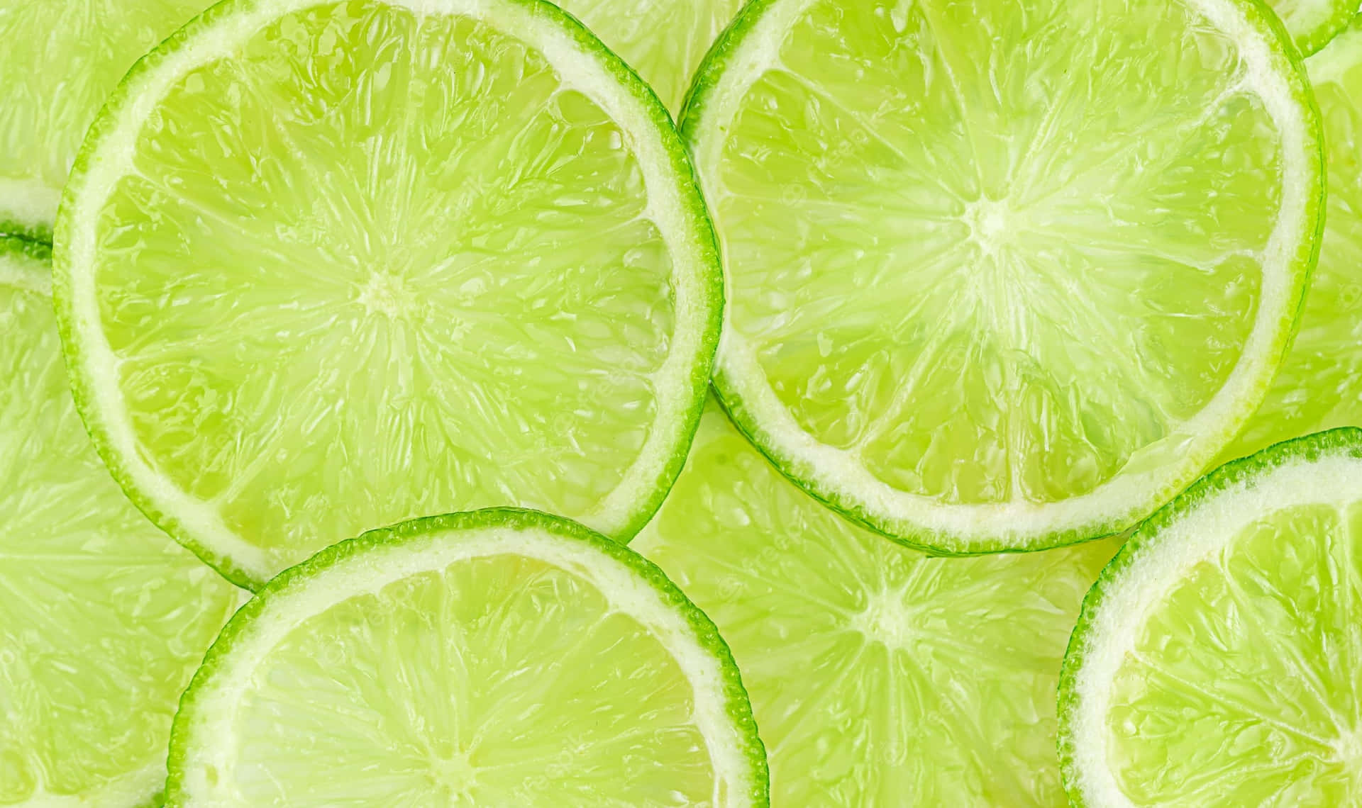 Lime Slices In A Close Up