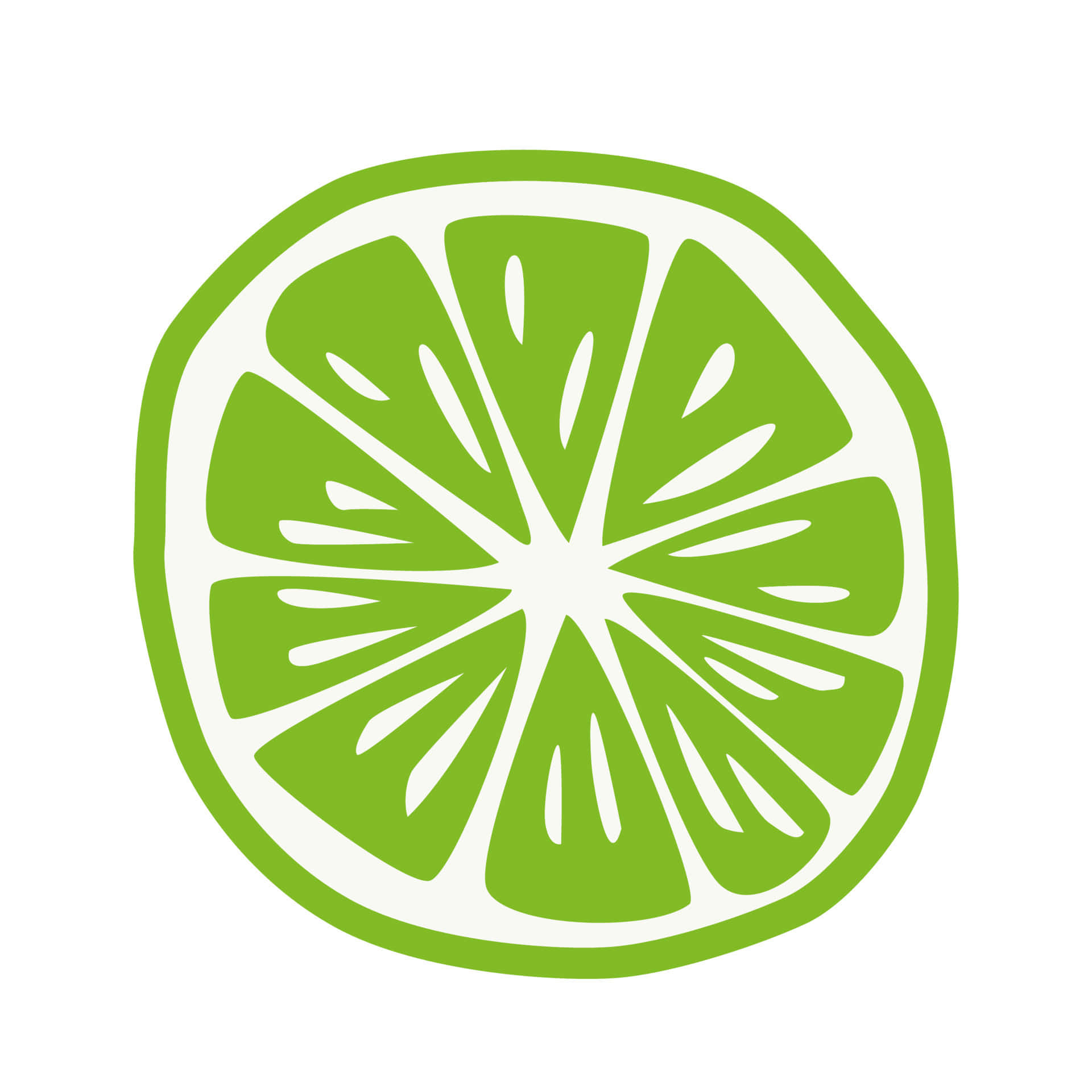 A Lime Slice On A White Background