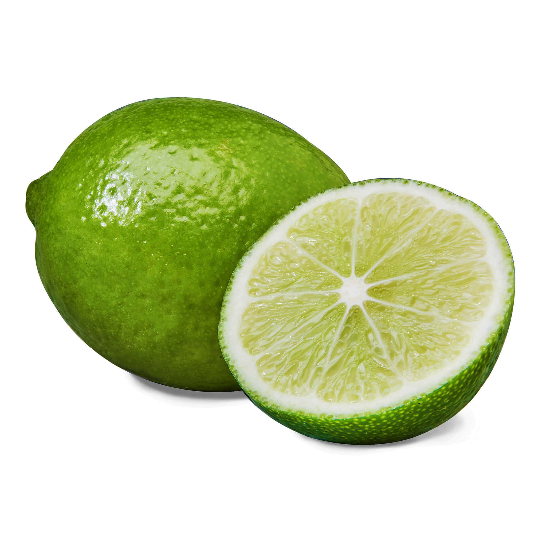 Limes On A White Background