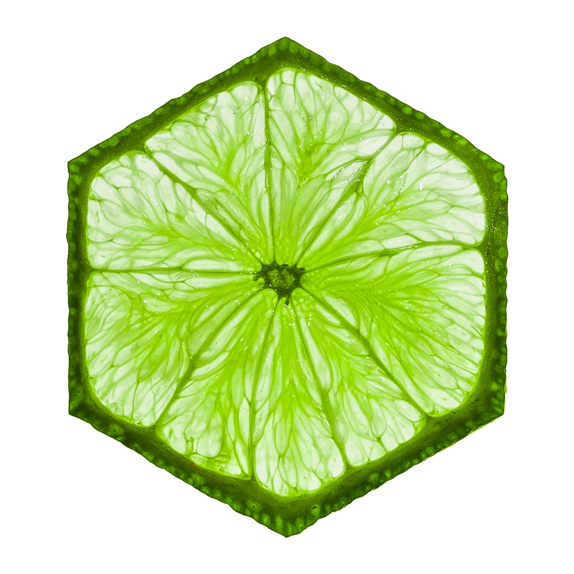 A Slice Of Lime On A White Background