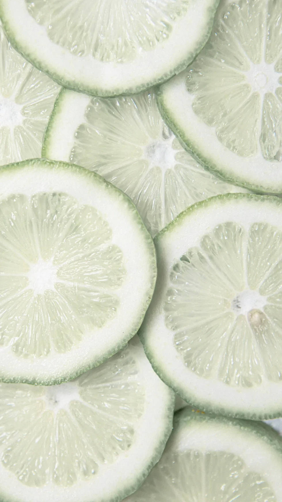 Lime Slices Green And White Aesthetic Wallpaper
