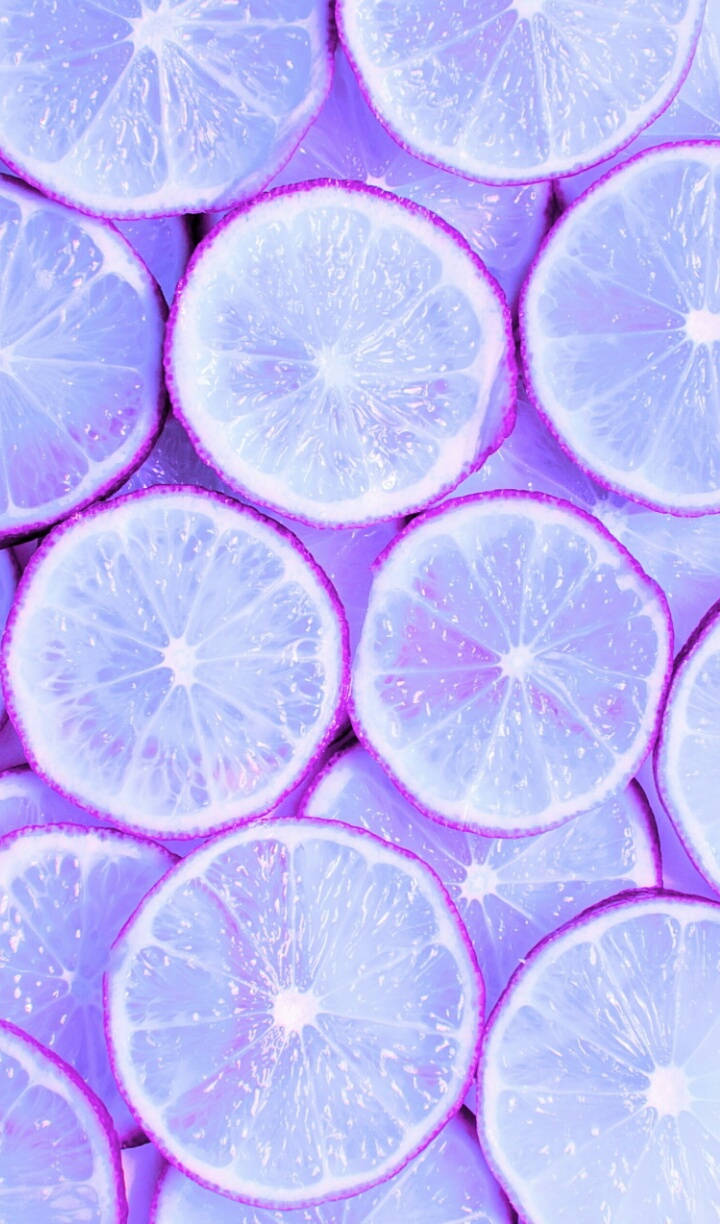 Lime Slices Pastel Purple Tumblr Wallpaper