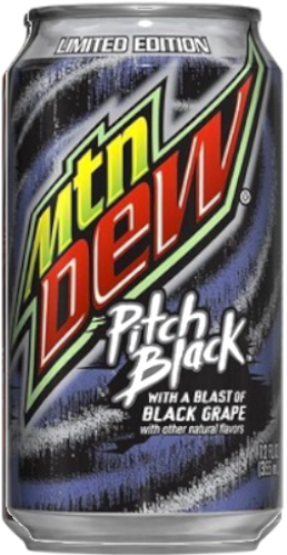 Limited Edition Mtn Dew Pitch Black Can PNG