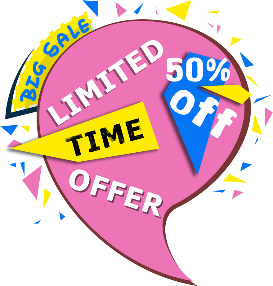 Limited Time Sale50 Percent Off Promotion PNG