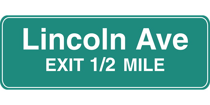 Lincoln Ave Exit Sign PNG