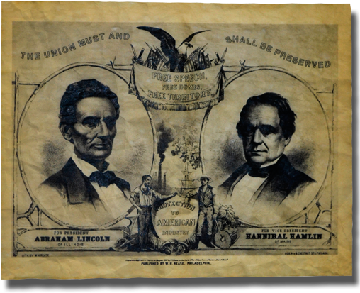 Lincoln Hamlin Campaign Poster1860 PNG