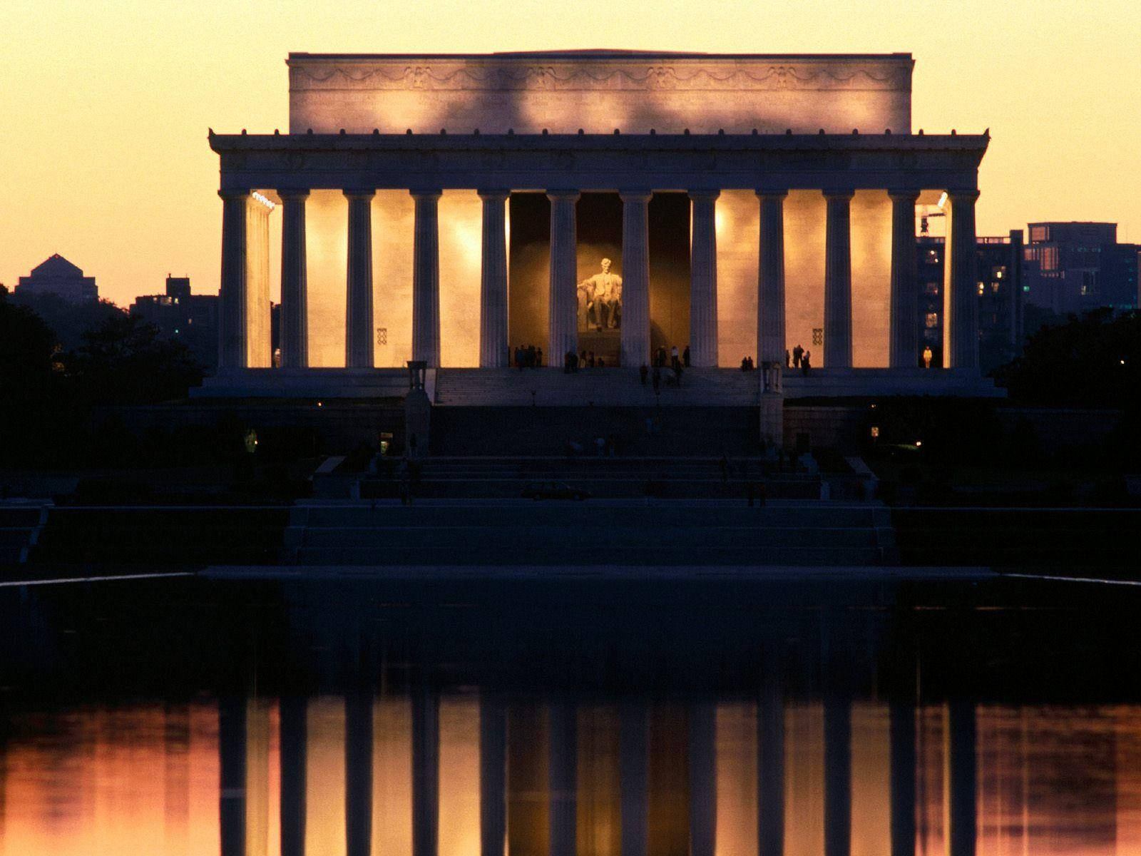 Silhouettedel Monumento Lincoln Sfondo