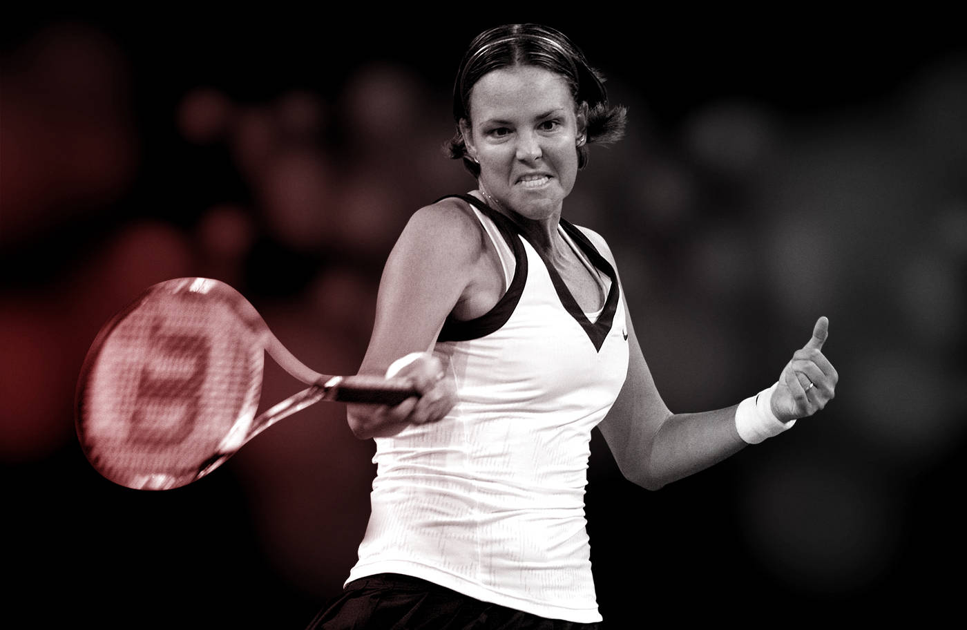 Lindsaydavenport Em Fundo Vermelho E Preto. Papel de Parede