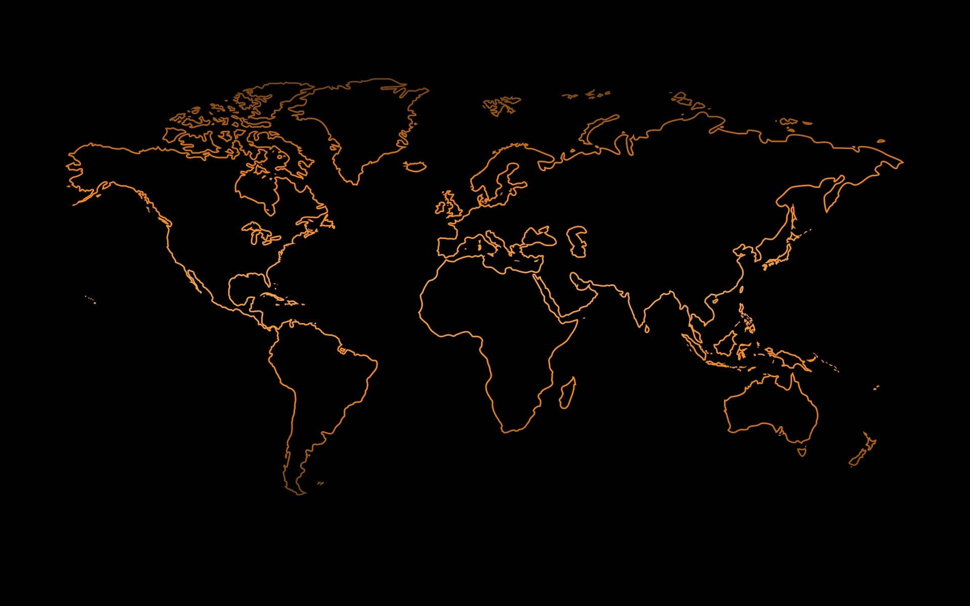 Linienzeichnungtopographische Weltkarte Wallpaper